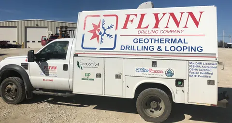 The Flynn Drilling geothermal drilling and looping truck