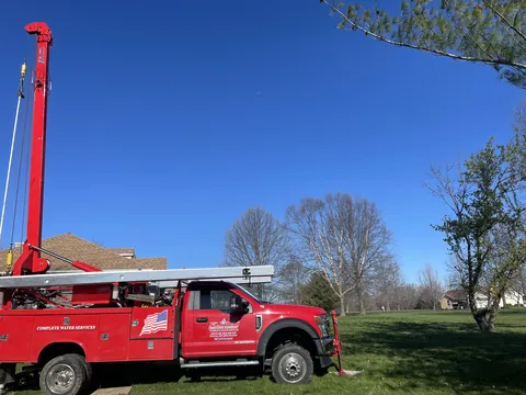 A Flynn Drilling pump service truck on a job